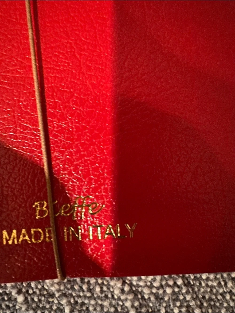 “Bieffe”red leather set of 3 notebooks hand made in Italy